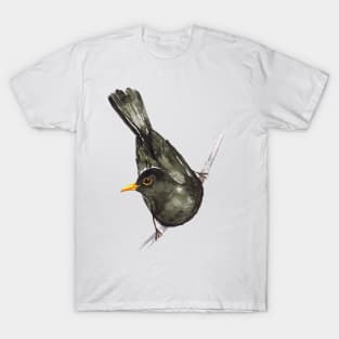 Blackbird watercolor T-Shirt